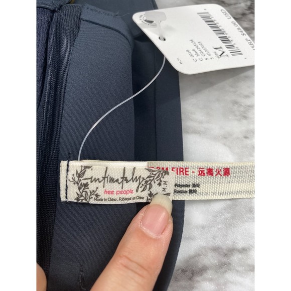 Free People NWT Naomi Longline Bra Sweetheart Wide Straps Lined Black Medium New - Picture 7 of 12